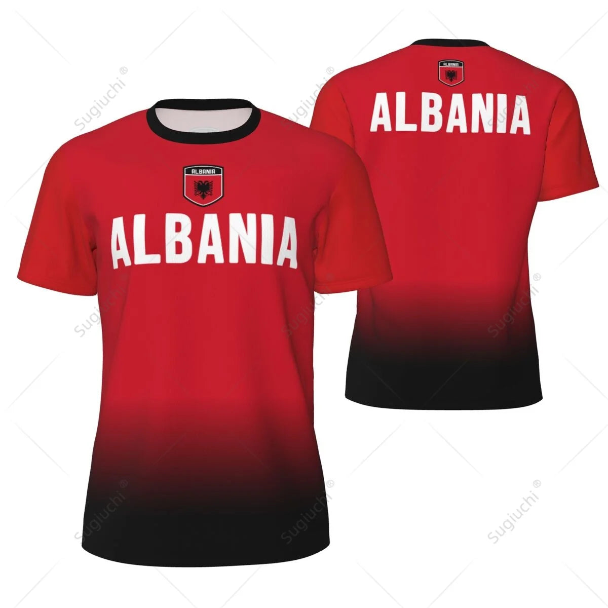 Sports Mesh T-shirt Albania Flag For Running Bike Soccer Tennis Football Fitness Tees 3D Printed Custom