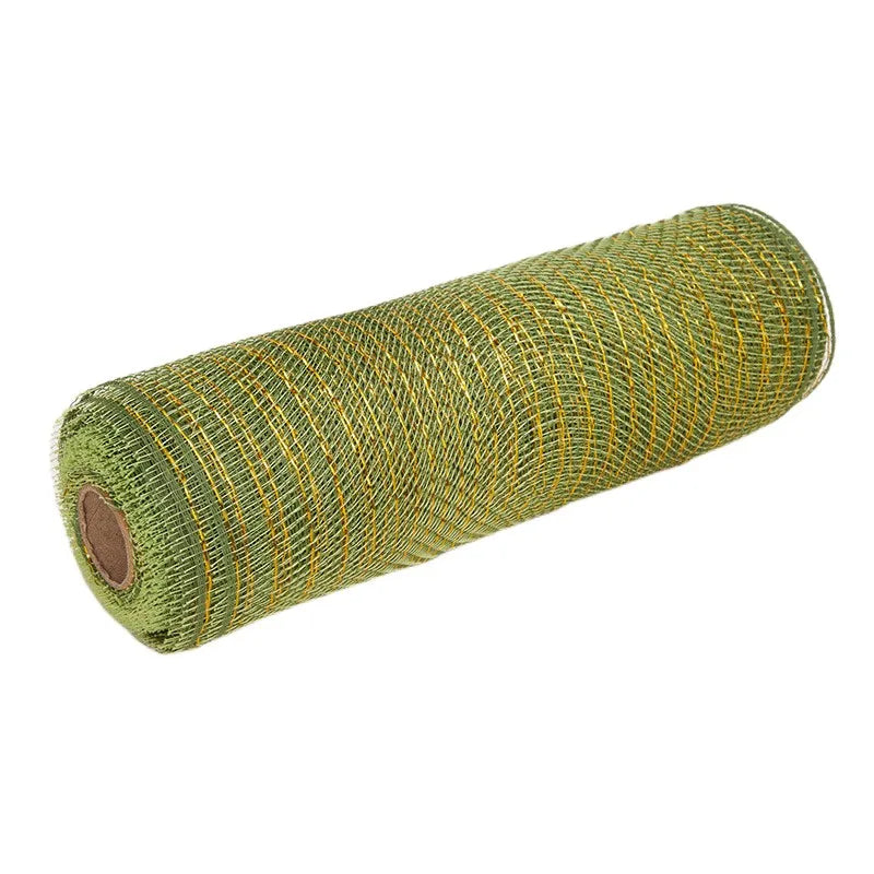 26cm 10yards Deco Poly Mesh Ribbon 10 Inch Wide Metallic Ribbon For Christmas Decoration Valentine's Day Diy Wrapping Ribbons