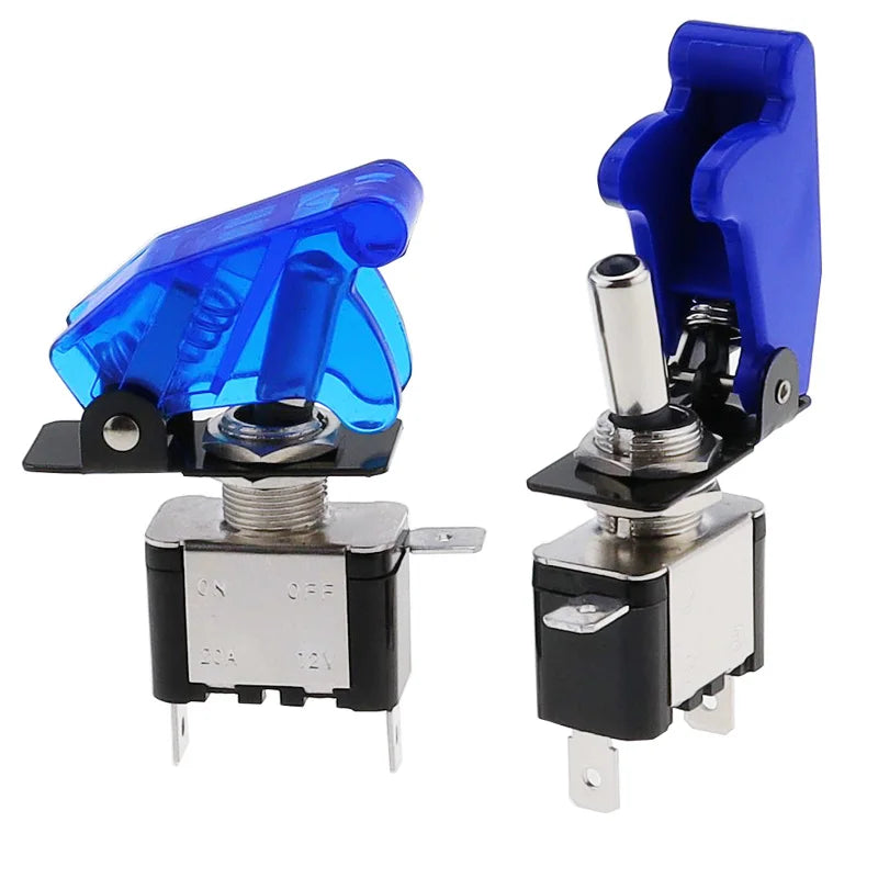 Auto Car Boat Truck Illuminated Led Toggle Switch With Safety Aircraft Flip Up Cover Guard Red Blue Green Yellow White 12V20A