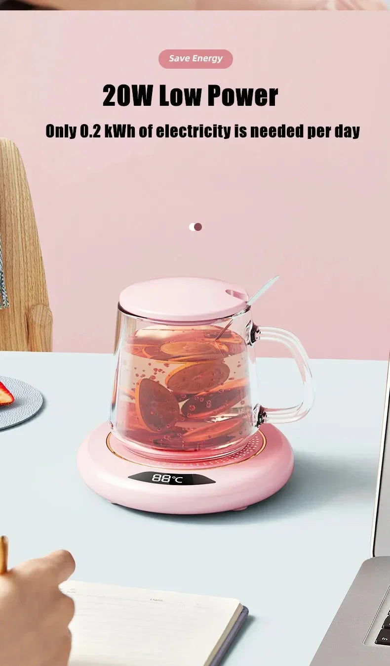 Thermostatic Heating Coaster USB Home Heat Cup Coaster 3-speed Adjustment Heating 55 Degrees Constant Electric Water Cup Warmer
