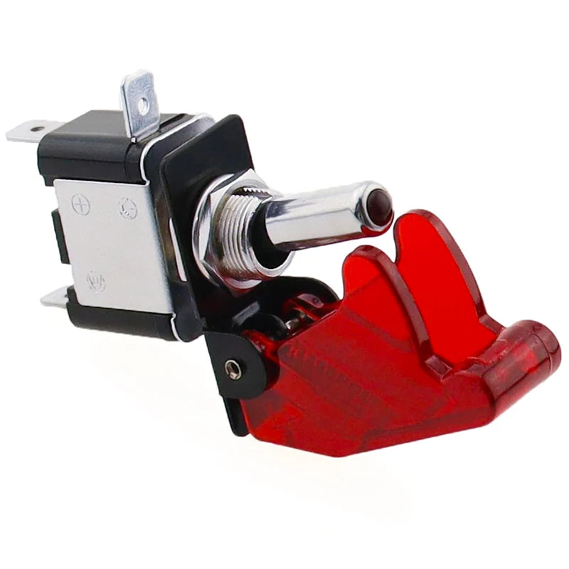 1set Auto Car Boat Truck ASW-07D Led Toggle Switch With Safety Aircraft Flip Up Cover Red Blue Green Yellow White 12V20A