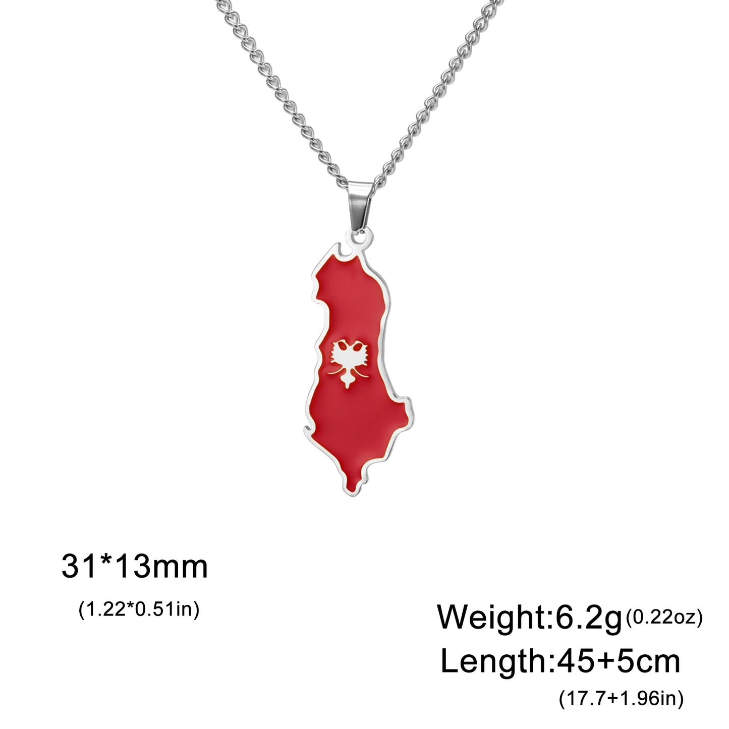 VASSAGO Afghanistan Albania Belize Ethiopia Map Necklace Iraq Chile Germany Italy Ghana Country Map Necklace Sicily Saint Martin