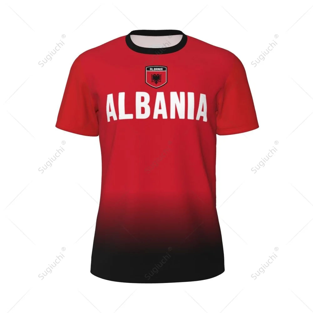 Sports Mesh T-shirt Albania Flag For Running Bike Soccer Tennis Football Fitness Tees 3D Printed Custom