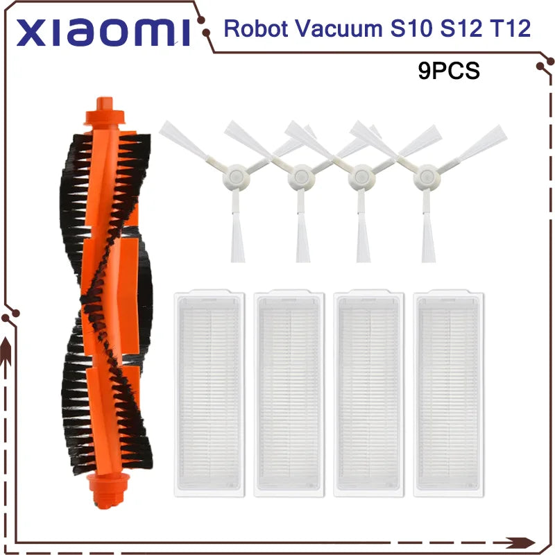 Compatible For Xiaomi Robot Vacuum S10 S12 T12 B106GL/ Mop 2S XMSTJQR2S / 3C B106CN Parts Accessories Main Side Brush Filter Mop