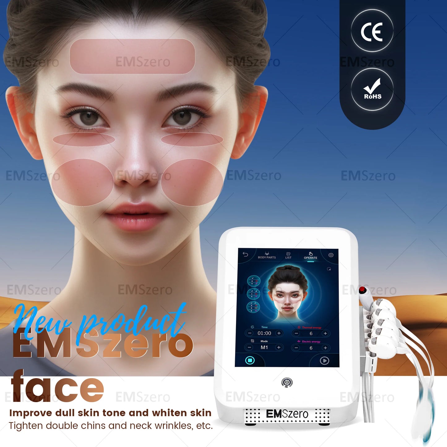 2024 The latest portable EMRF face anti-aging care machine pe face lift machine EMS face beauty machine