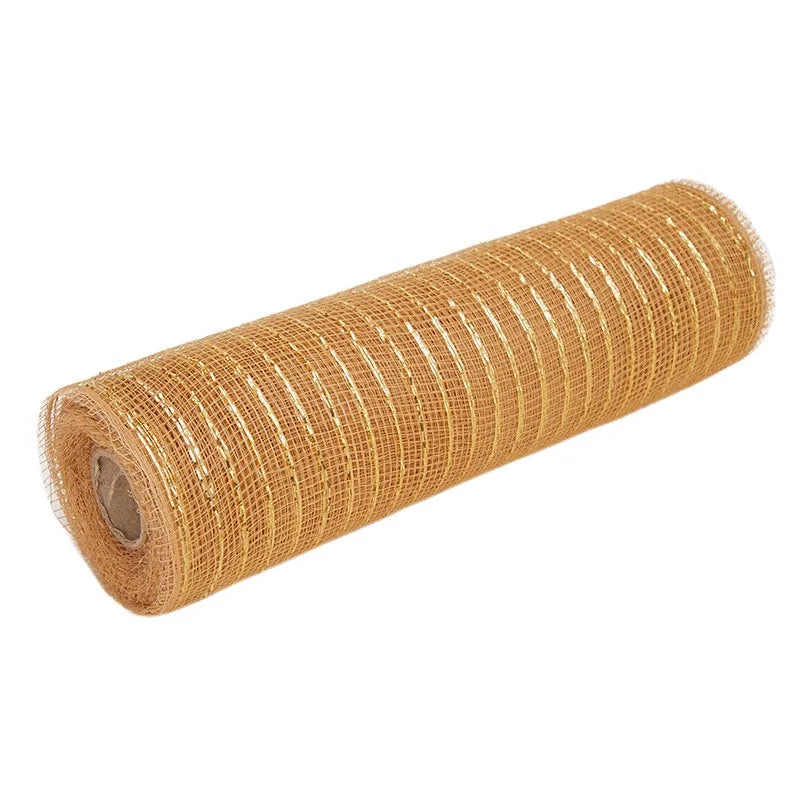 26cm 10yards Deco Poly Mesh Ribbon 10 Inch Wide Metallic Ribbon For Christmas Decoration Valentine's Day Diy Wrapping Ribbons