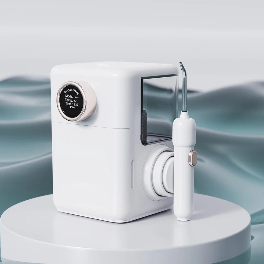 360° Rotatable Oral Irrigator Tabletop Water Flosser Rechargeable IPX5 Adjustable Pulse Water Pressure Teeth Cleaning Care Tool