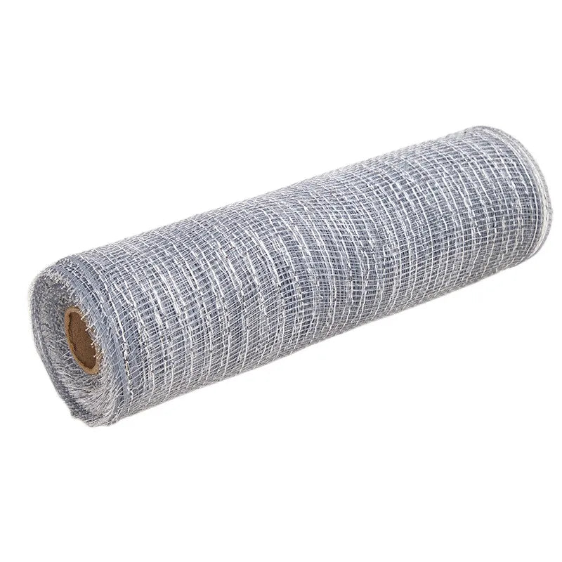 26cm 10yards Deco Poly Mesh Ribbon 10 Inch Wide Metallic Ribbon For Christmas Decoration Valentine's Day Diy Wrapping Ribbons