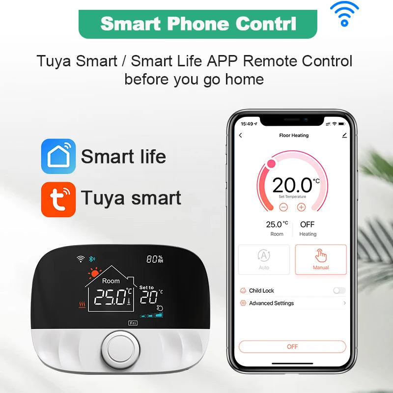 Tuya Smart Home Wifi Heating Thermostat Wireless Wifi Thermostat For Gas Boiler Smart Life Temperature Controller Alexa Google