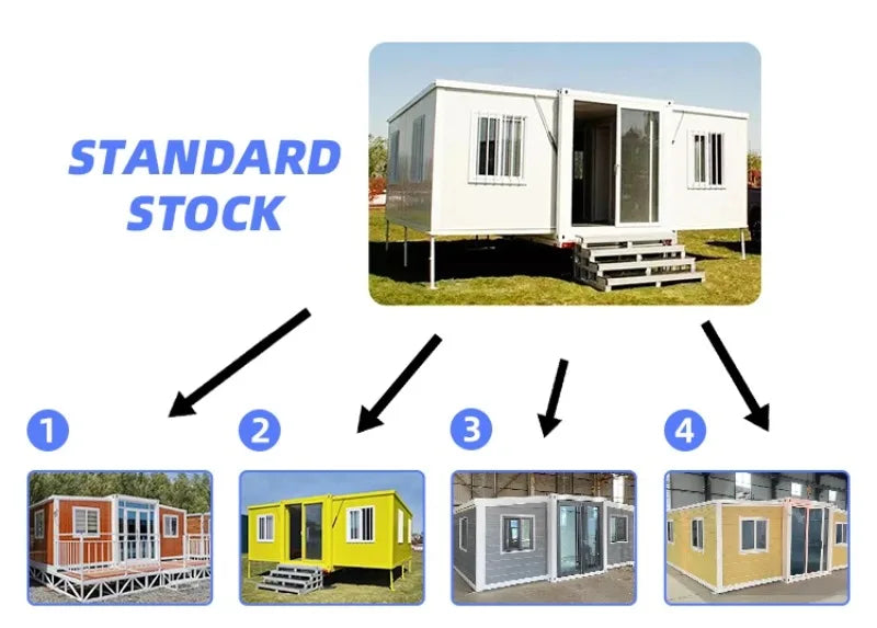 20Ft 40Ft Waterproof Luxury Prefab Villa Mobile Expandable Container House Soundproof Prefabricated Tiny Home 2 3 4 5 Bedroom