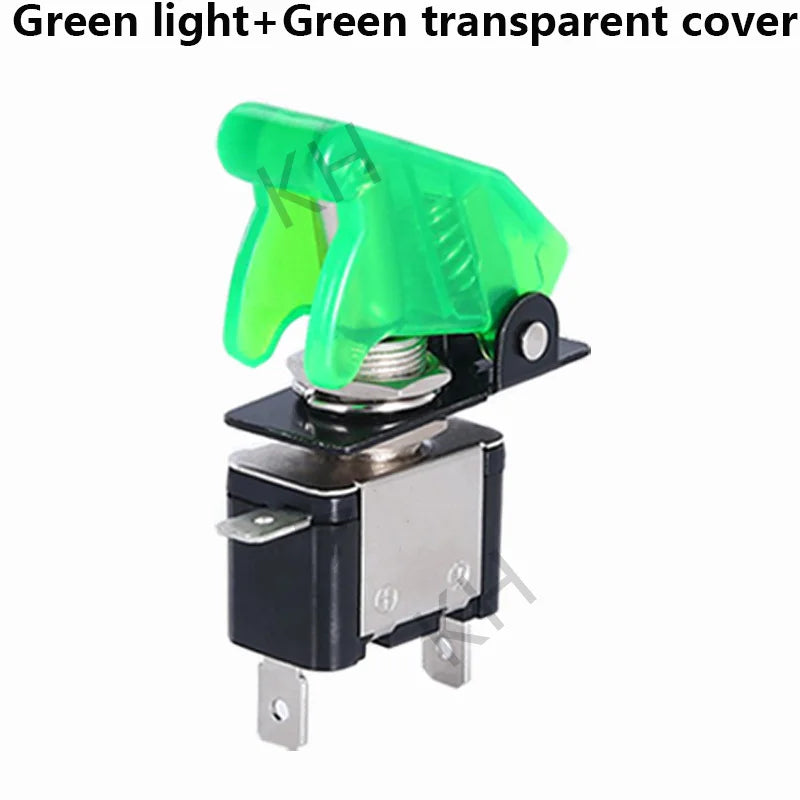 Auto Car Boat Truck Illuminated Led Toggle Switch With Safety Aircraft Flip Up Cover Guard Red Blue Green Yellow White 12V20A