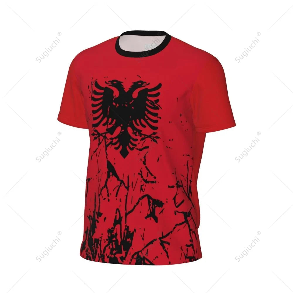 Sports Mesh T-shirt Albania Flag For Running Bike Soccer Tennis Football Fitness Tees 3D Printed Custom