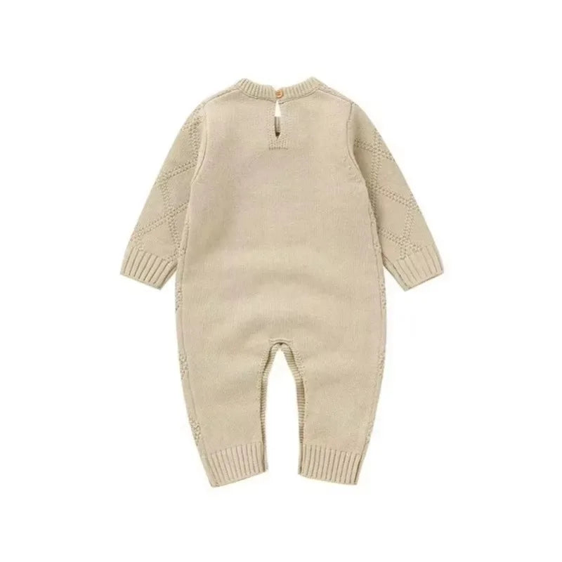 New Spring Autumn Solid Color Knitted Acrylic Long Sleeve 1-18 Months Newborn Baby Boys Girls Rompers Jumpsuit Bodysuit DGUKYM