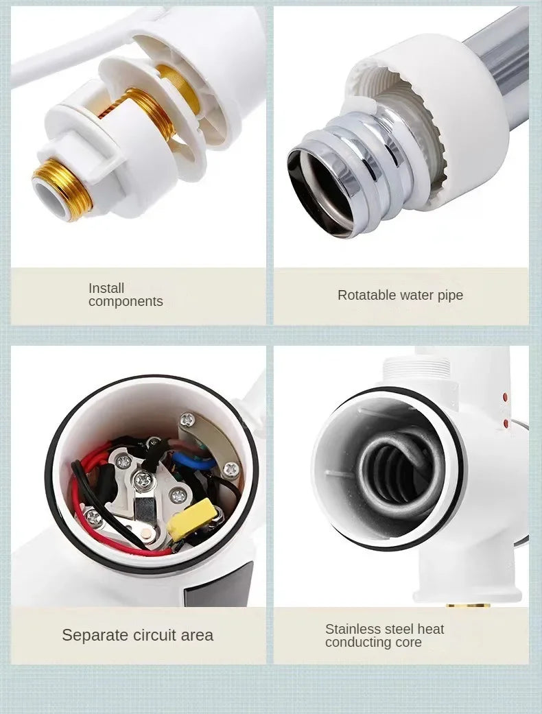 3000W Instant Water Heater Tankless Heaters Kitchen Electric Hot Water Tap Bathroom Heating Faucet Machine