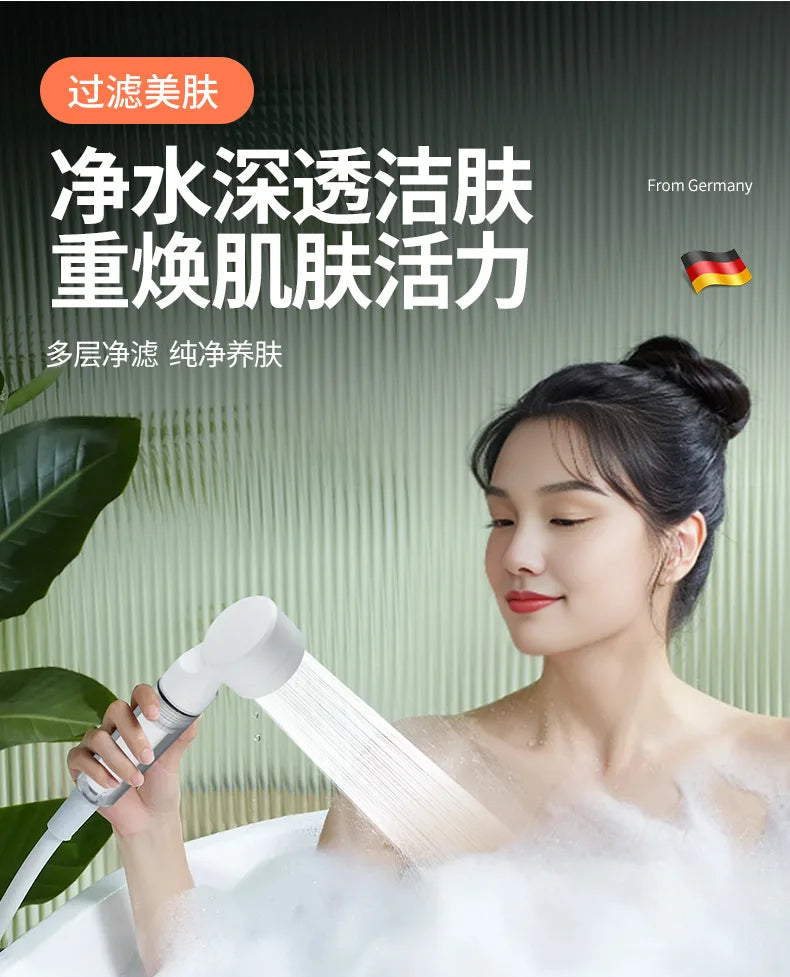 Portable Shower Head for Travel Business Trip 3 Modes High Pressure Spray Nozzles Replace Hotel Shower Mini Bathroom Showerhead