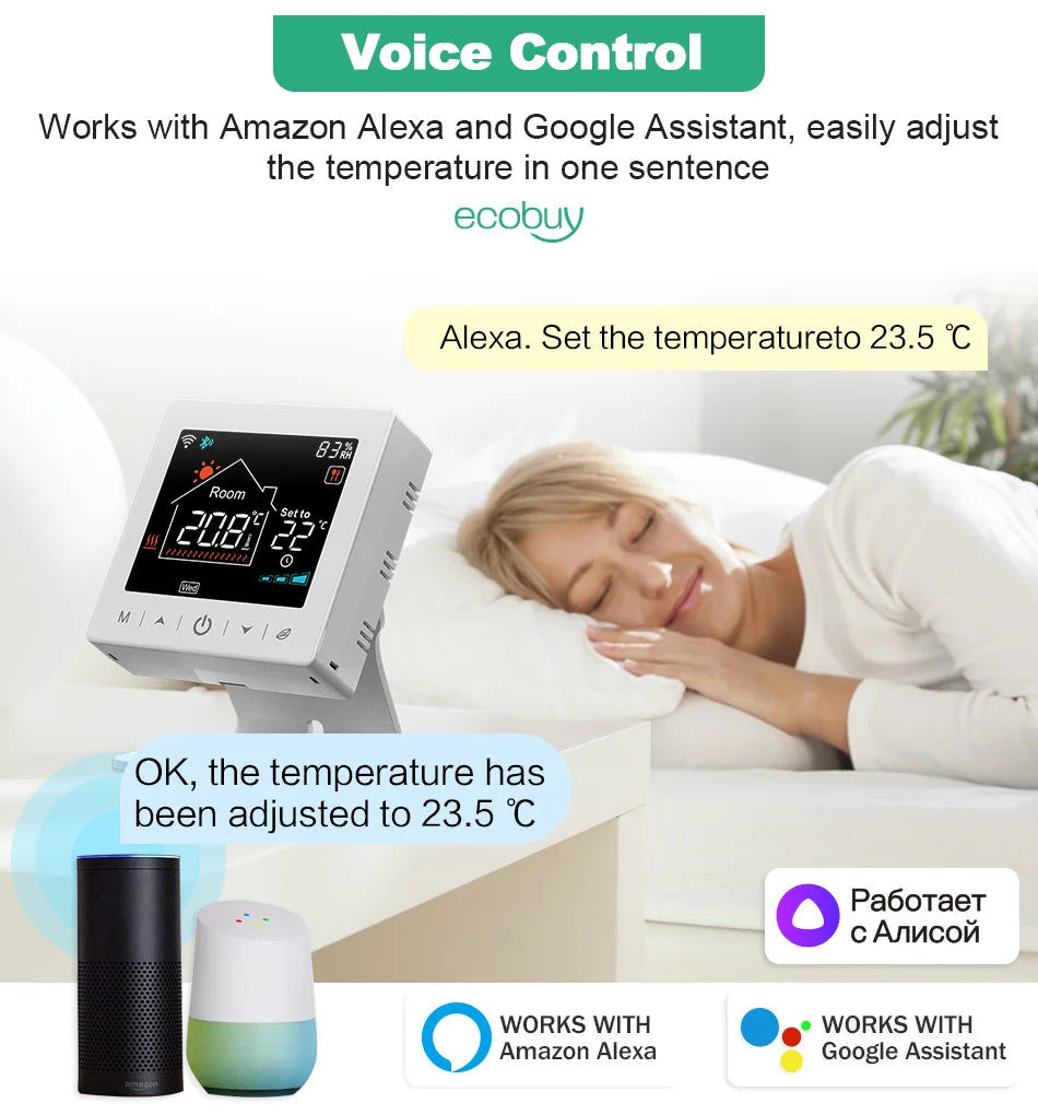 Tuya Smart Home Wifi Boiler Thermostat Wireless Battery Wifi Thermostat For Gas Boiler Warm Floor Electric Google Home Alexa