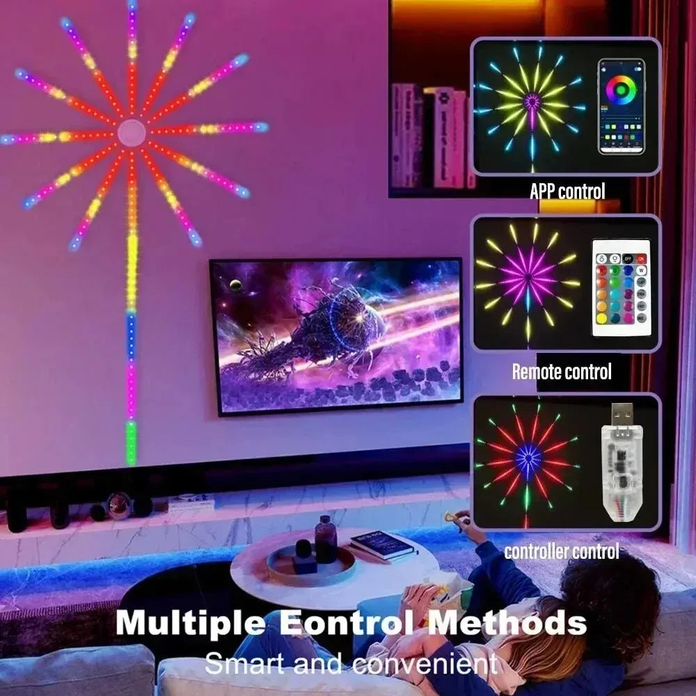 RGB Firework Led Strip Light Bluetooth Smart Neon Strip APP Led Lights Strips Usb 5V Led Strips Christmas Party Home Decor Light