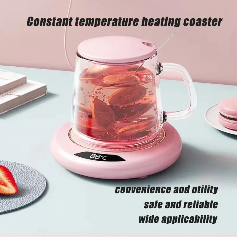 Thermostatic Heating Coaster USB Home Heat Cup Coaster 3-speed Adjustment Heating 55 Degrees Constant Electric Water Cup Warmer