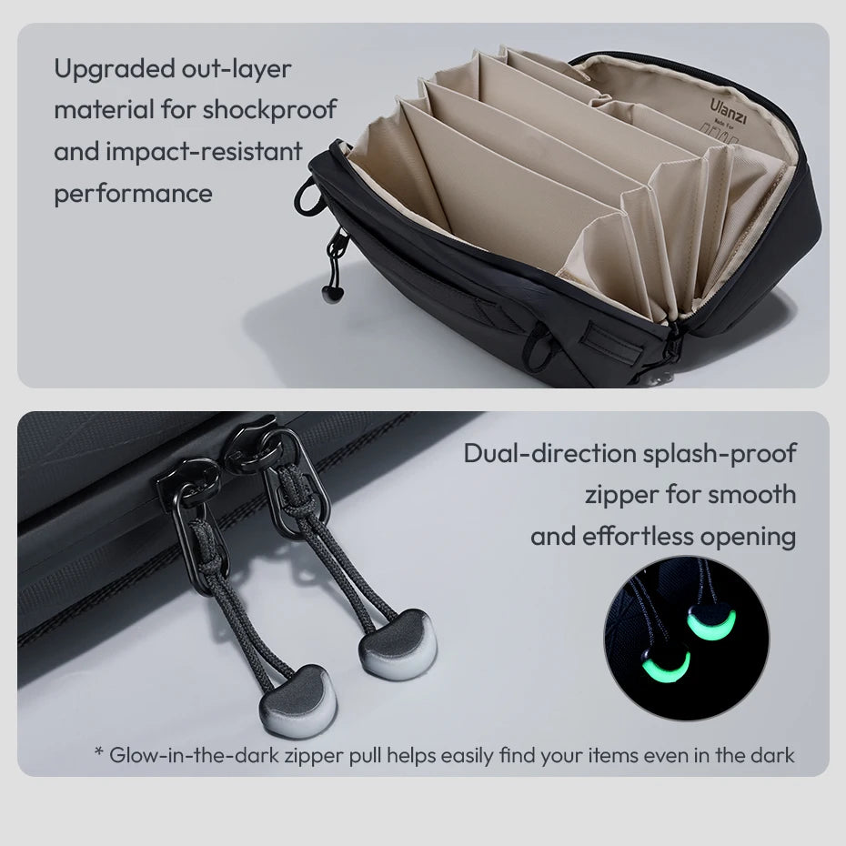 Ulanzi BT02 Storage Bag for Travel for ID Card Phone Makeup brush Charger Mouse Passport Toiletry Bag Polyester Waterproof Bag