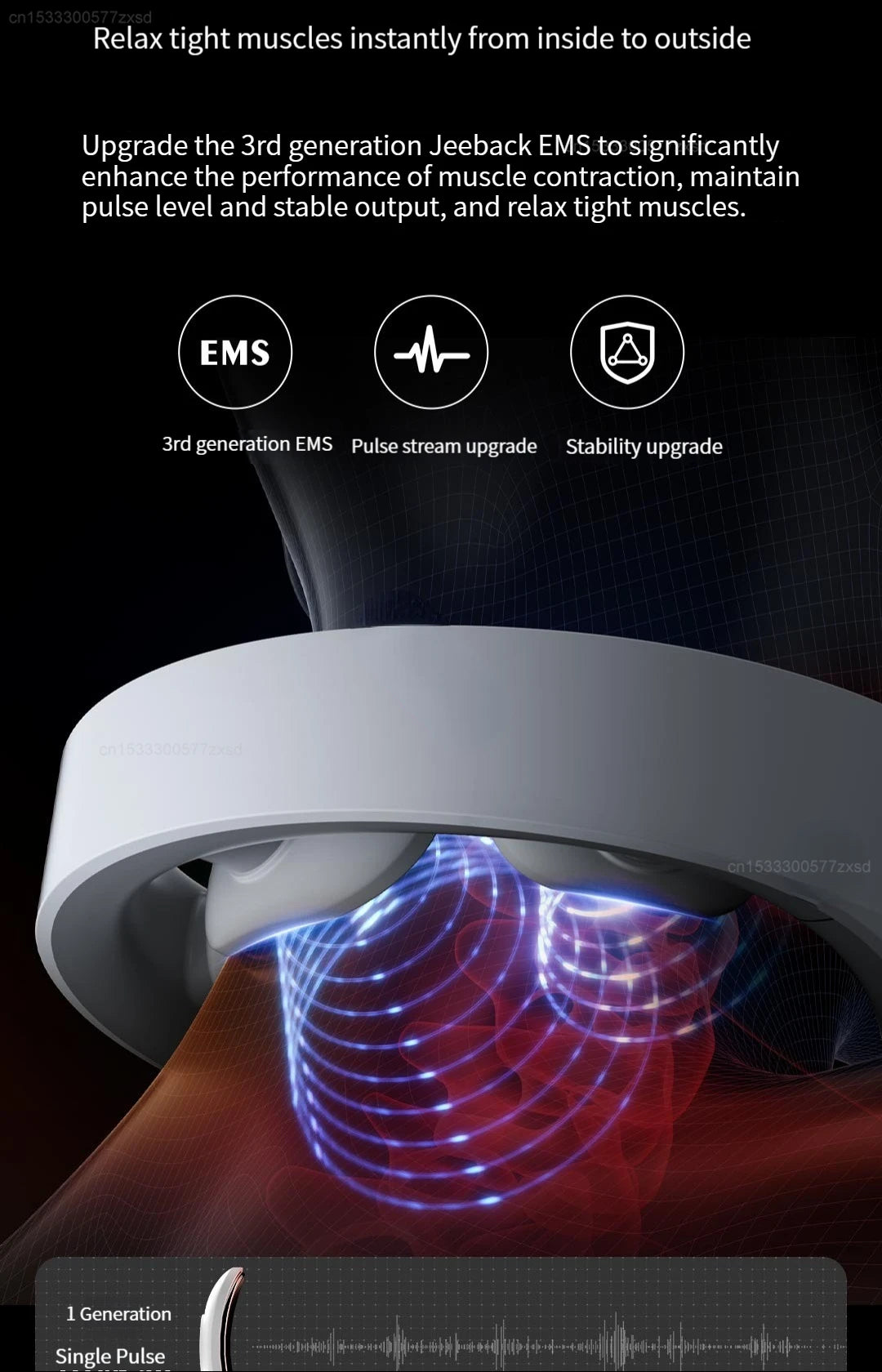 Xiaomi Jeeback K1 Electric Wireless Neck Massager Relieve Neck Pain Relax Massage Muscles Mitigation Fatigue Household Portable