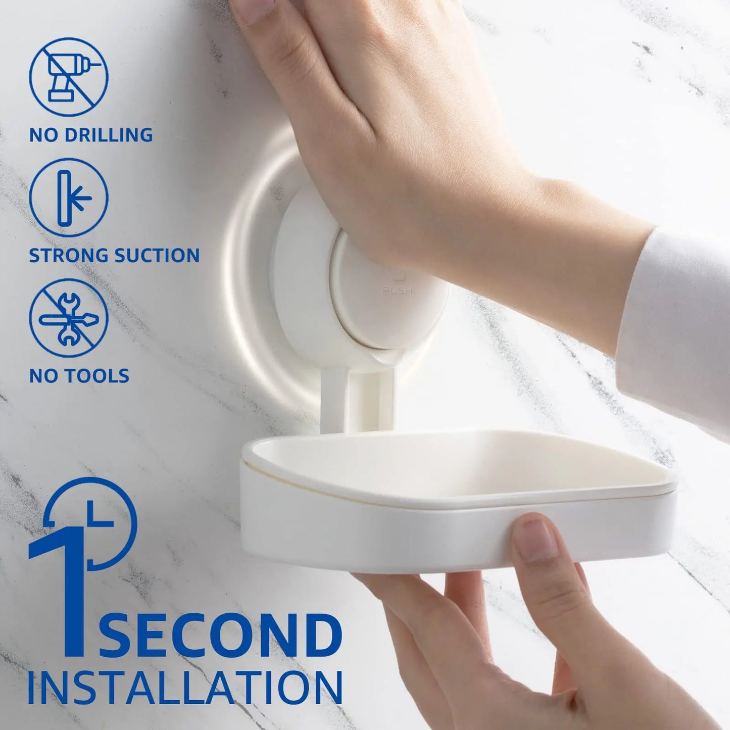 TAILI Soap Dish for Shower Waterproof Shower Soap Holder Heavy Duty Soap Dish No Drilling Soap Holder for Bathroom Kitchen Sink