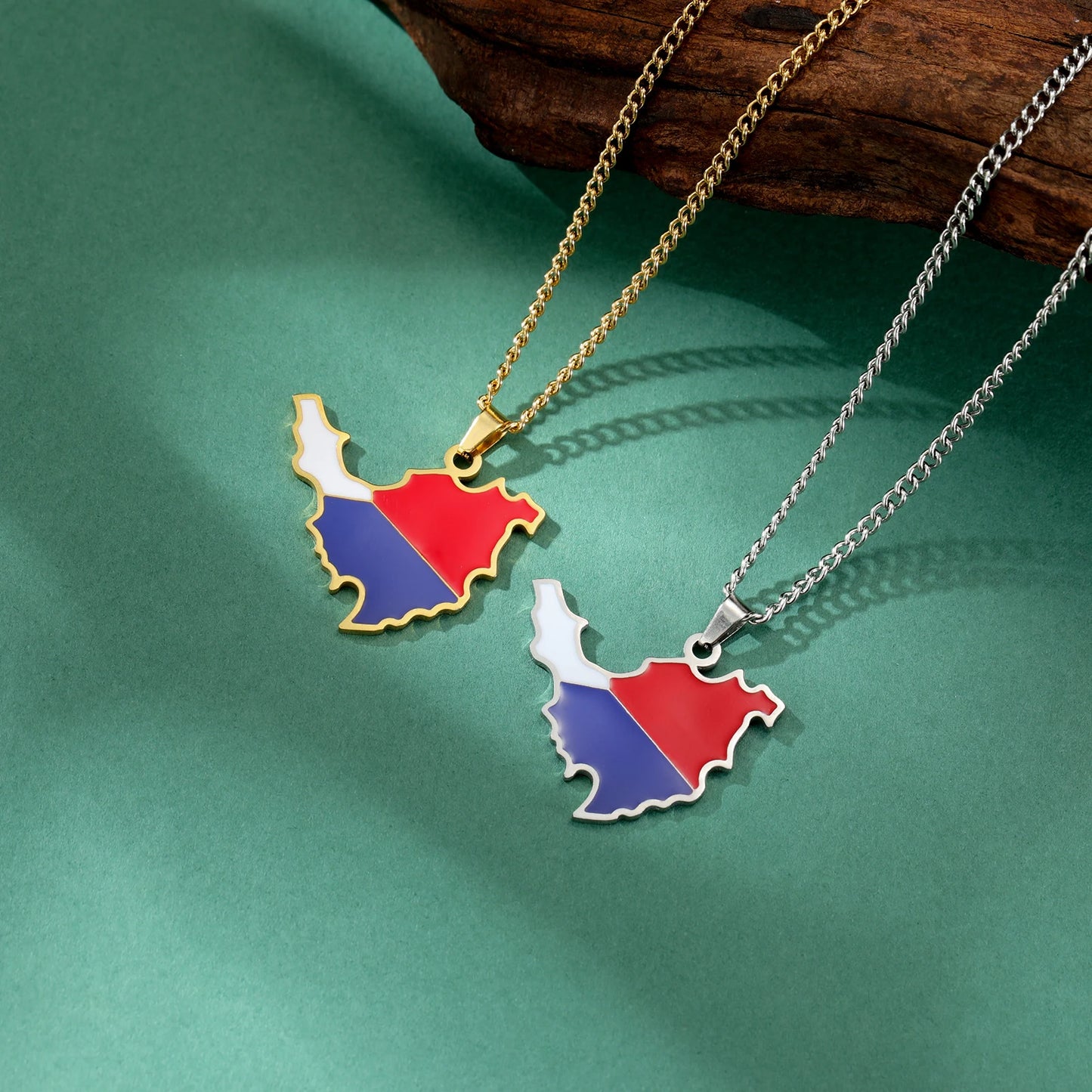 VASSAGO Afghanistan Albania Belize Ethiopia Map Necklace Iraq Chile Germany Italy Ghana Country Map Necklace Sicily Saint Martin