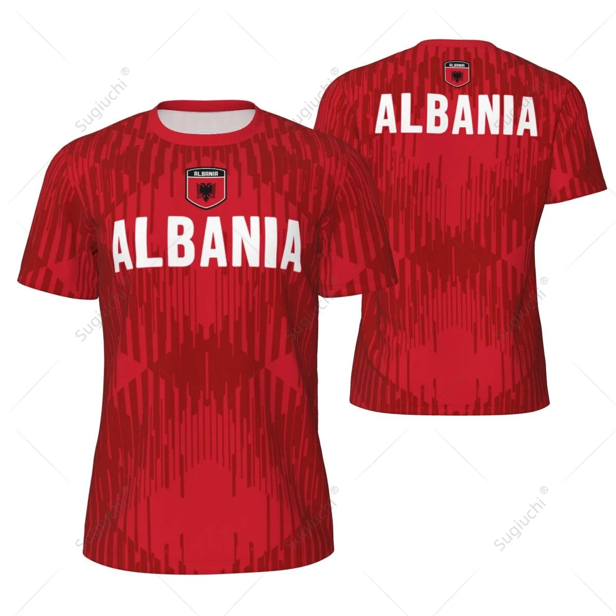 Sports Mesh T-shirt Albania Flag For Running Bike Soccer Tennis Football Fitness Tees 3D Printed Custom