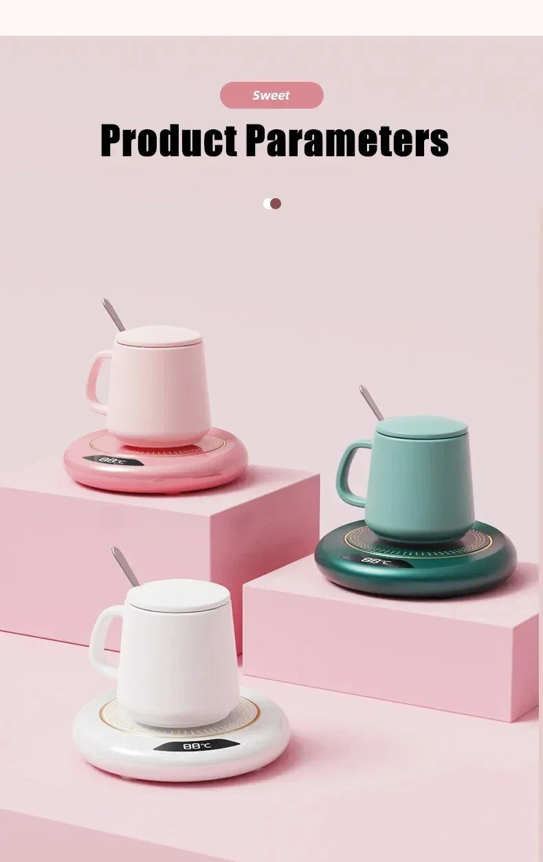Thermostatic Heating Coaster USB Home Heat Cup Coaster 3-speed Adjustment Heating 55 Degrees Constant Electric Water Cup Warmer