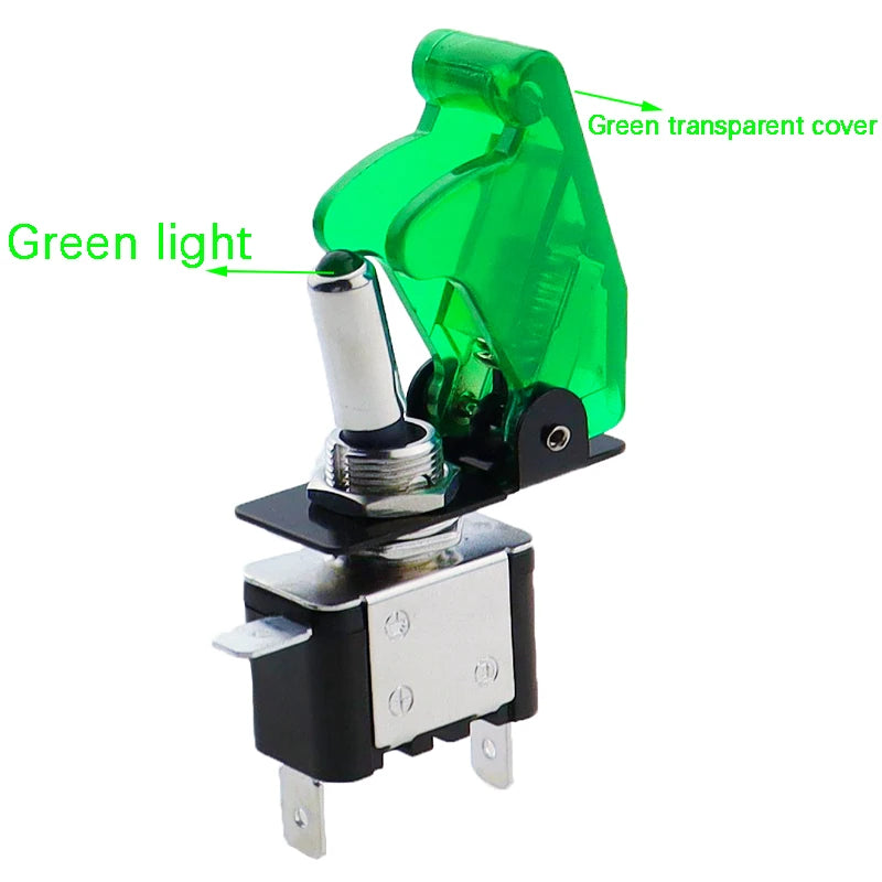 1set Auto Car Boat Truck ASW-07D Led Toggle Switch With Safety Aircraft Flip Up Cover Red Blue Green Yellow White 12V20A