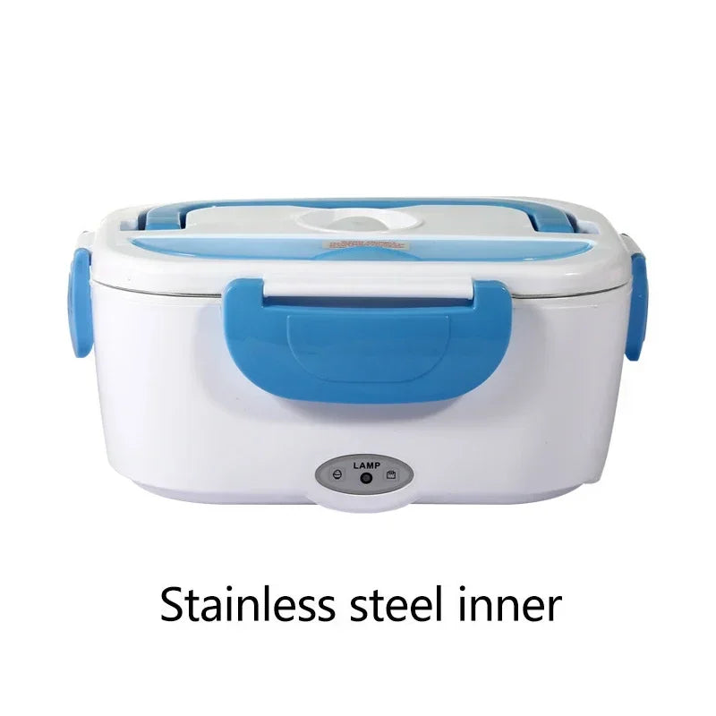 Portable Electric Heating Stainless Steel Heated Lunch Box Home Car Dual Use Rice Box Portable Electric Heating Stainless Steel