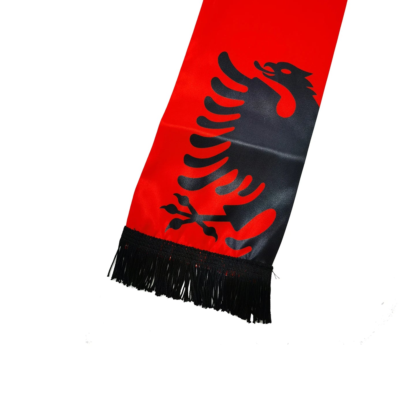 15x150cm Double Side Printing Satin Football Soccer Fans Albania Scarf Silk flags SHQIPERIA banner