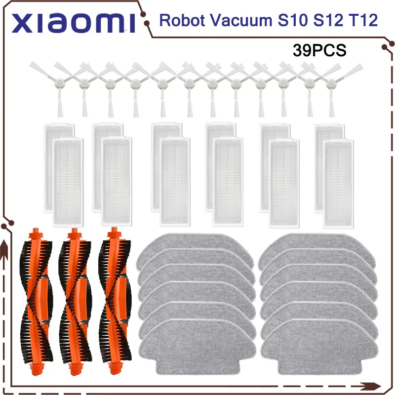 Compatible For Xiaomi Robot Vacuum S10 S12 T12 B106GL/ Mop 2S XMSTJQR2S / 3C B106CN Parts Accessories Main Side Brush Filter Mop