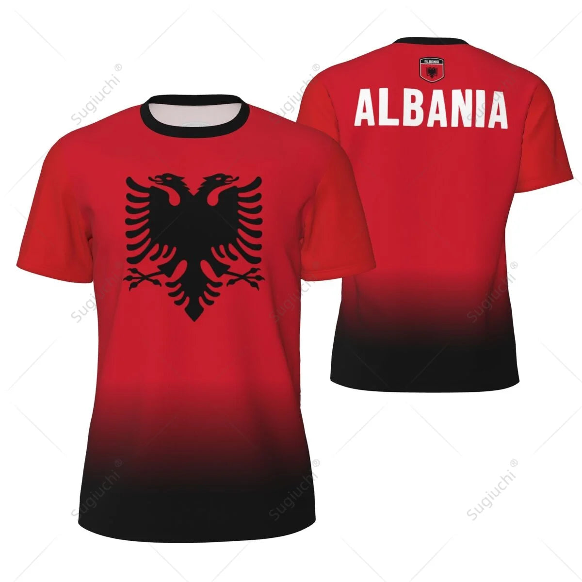Sports Mesh T-shirt Albania Flag For Running Bike Soccer Tennis Football Fitness Tees 3D Printed Custom