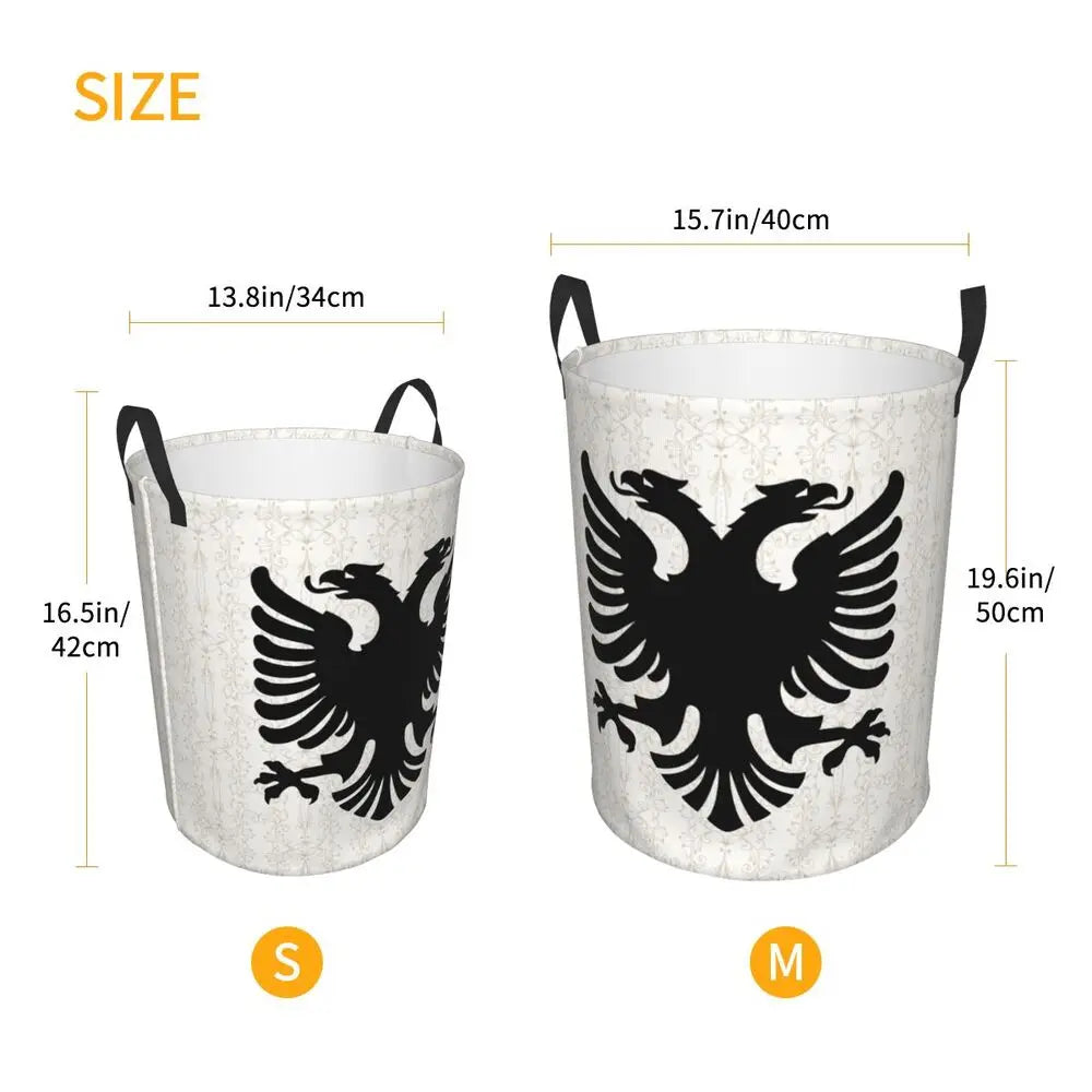 Albania Laundry Basket Foldable Albanian Pride Clothes Hamper for Baby Kids Toys Storage Bin