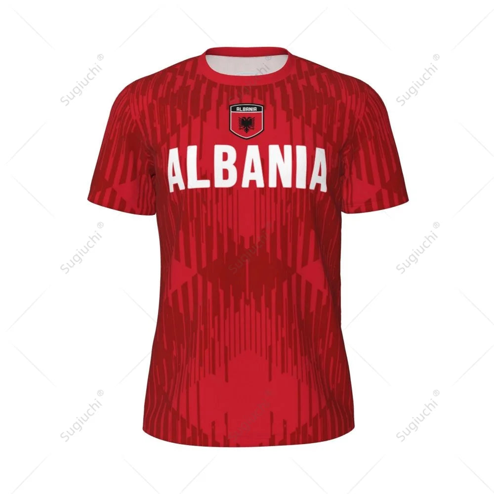 Sports Mesh T-shirt Albania Flag For Running Bike Soccer Tennis Football Fitness Tees 3D Printed Custom