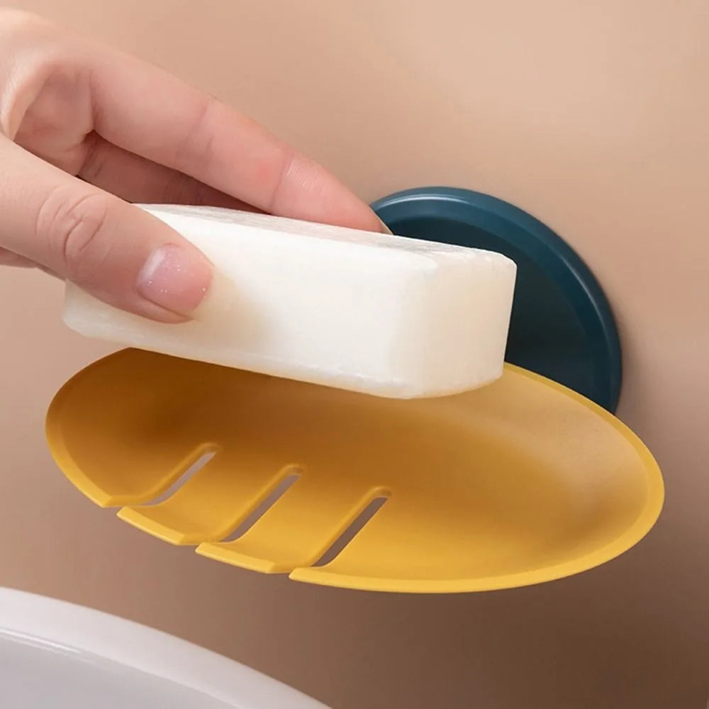 Punch-free Soap Dish Quality Wall Hanging Suction Cup Soap Box Non-slip Self Draining Soap Holder Bathroom