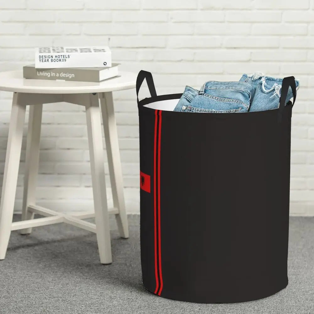 Albania Laundry Basket Foldable Albanian Pride Clothes Hamper for Baby Kids Toys Storage Bin