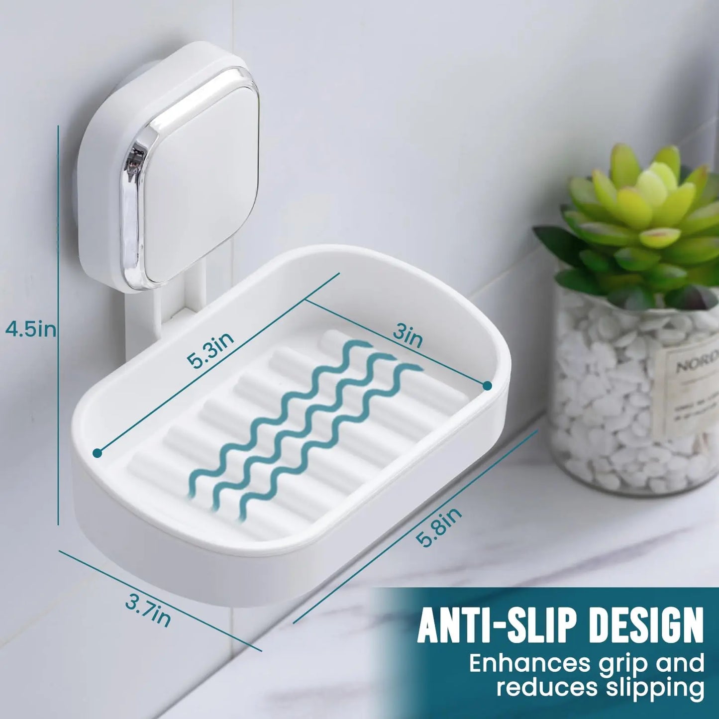 TAILI Soap Dish for Shower Waterproof Shower Soap Holder Heavy Duty Soap Dish No Drilling Soap Holder for Bathroom Kitchen Sink