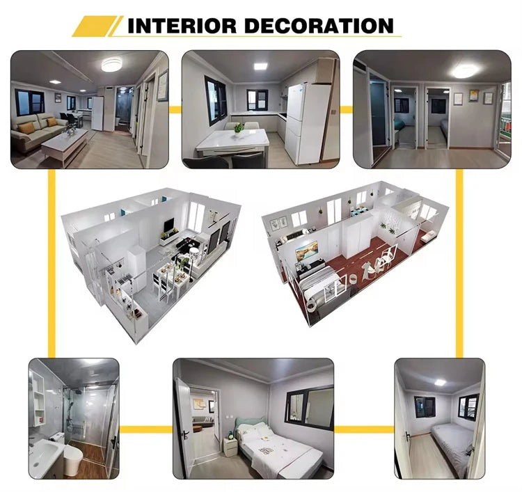 20Ft 40Ft Waterproof Luxury Prefab Villa Mobile Expandable Container House Soundproof Prefabricated Tiny Home 2 3 4 5 Bedroom