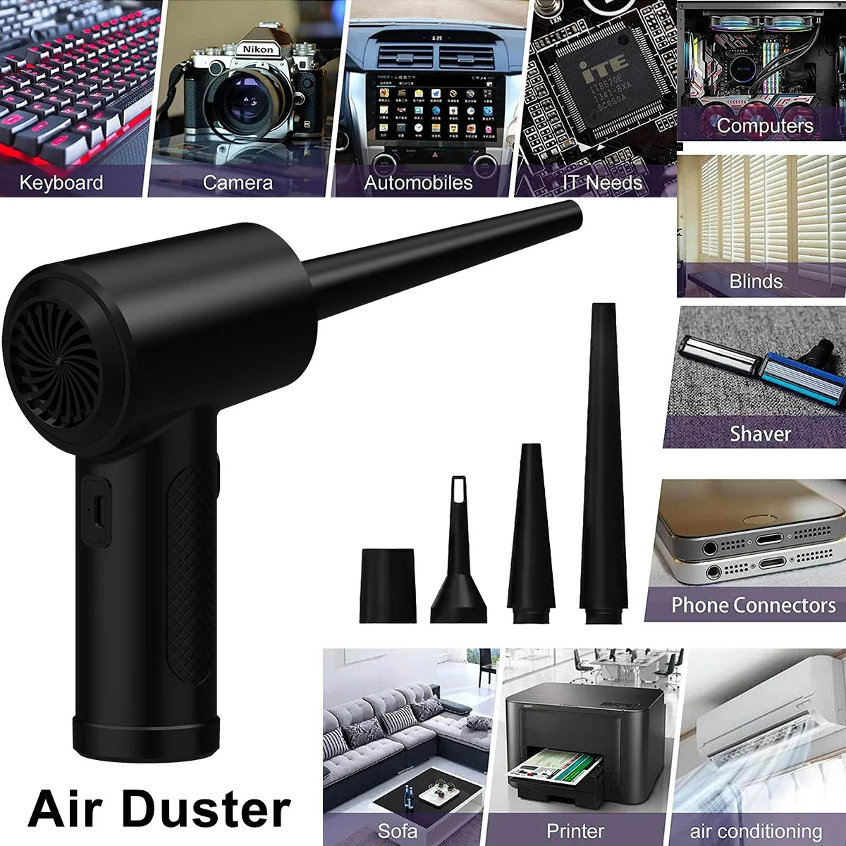 Xiaomi Compressed Air Duster Computer Keyboard Car Clean 51000 RPM USB Charging Portable Electric Dedusting Wireless Air Blower