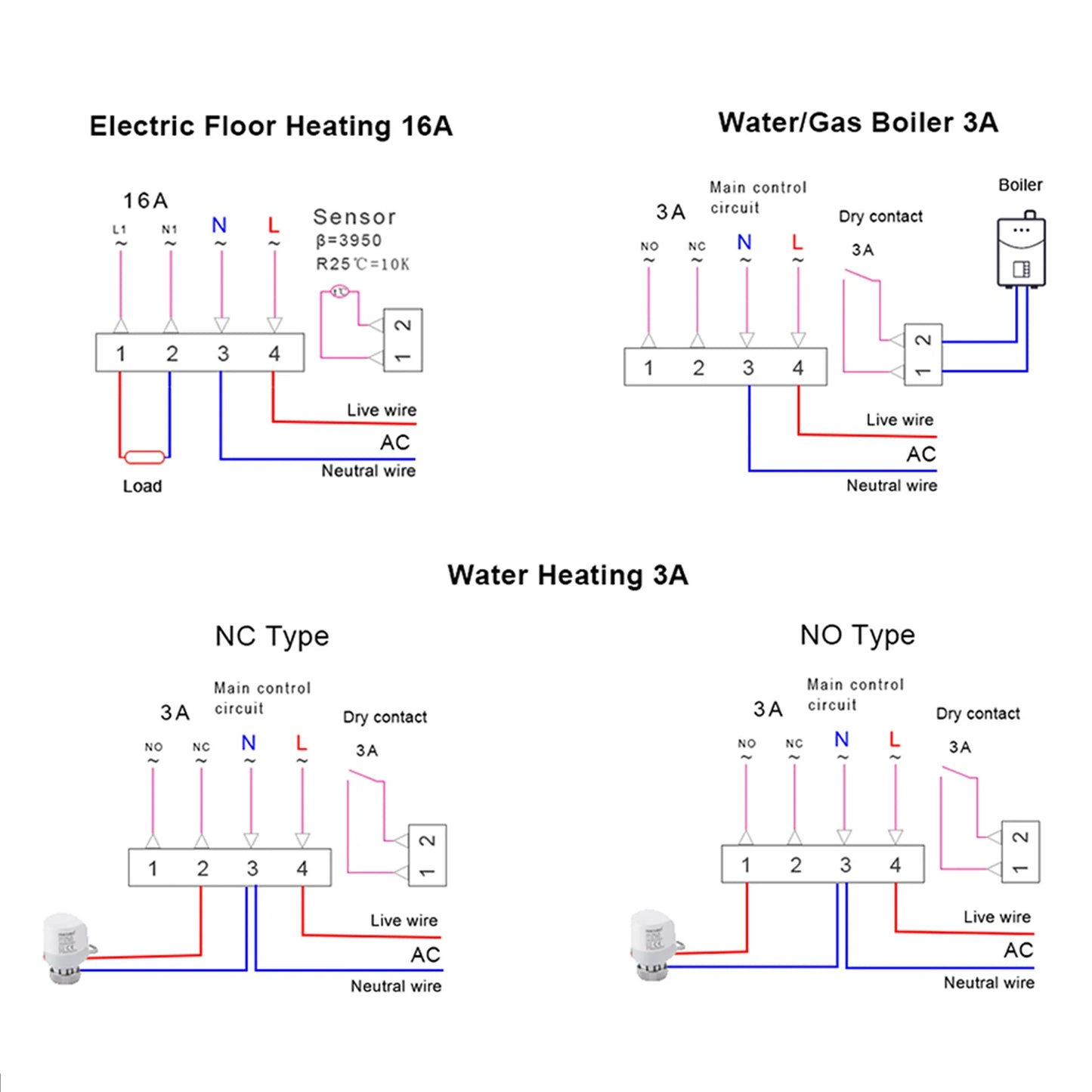 WiFi Smart Thermostat LCD Display Touch Screen for Electric Floor Heating Water/Gas Boiler Temperature Remote Controller