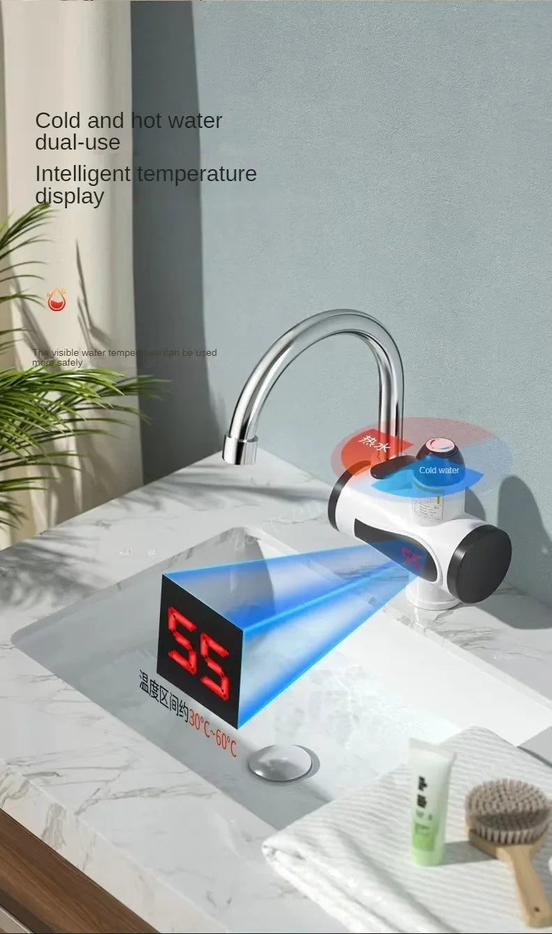 3000W Instant Water Heater Tankless Heaters Kitchen Electric Hot Water Tap Bathroom Heating Faucet Machine