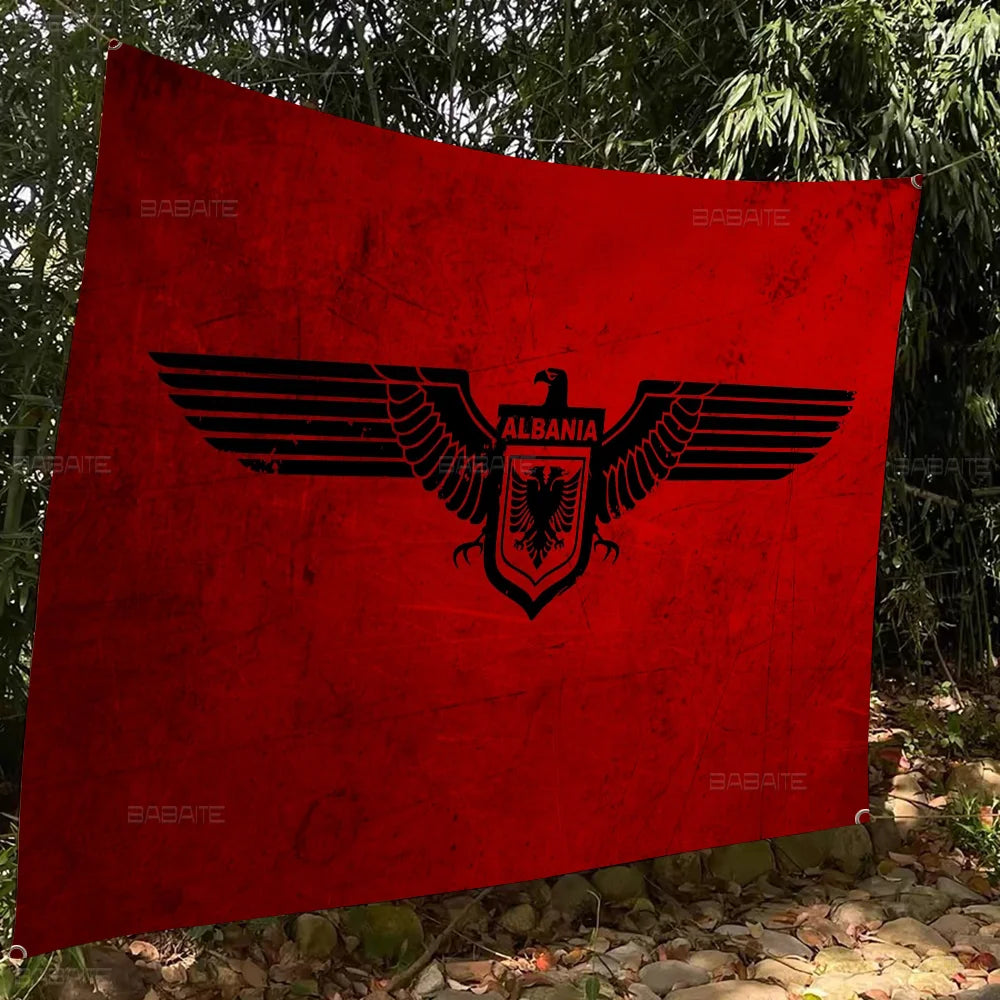 Albania Albanians National Flag Creative Pattern Hanging Flag Polyester Printed Banner Hand Pulled Flag