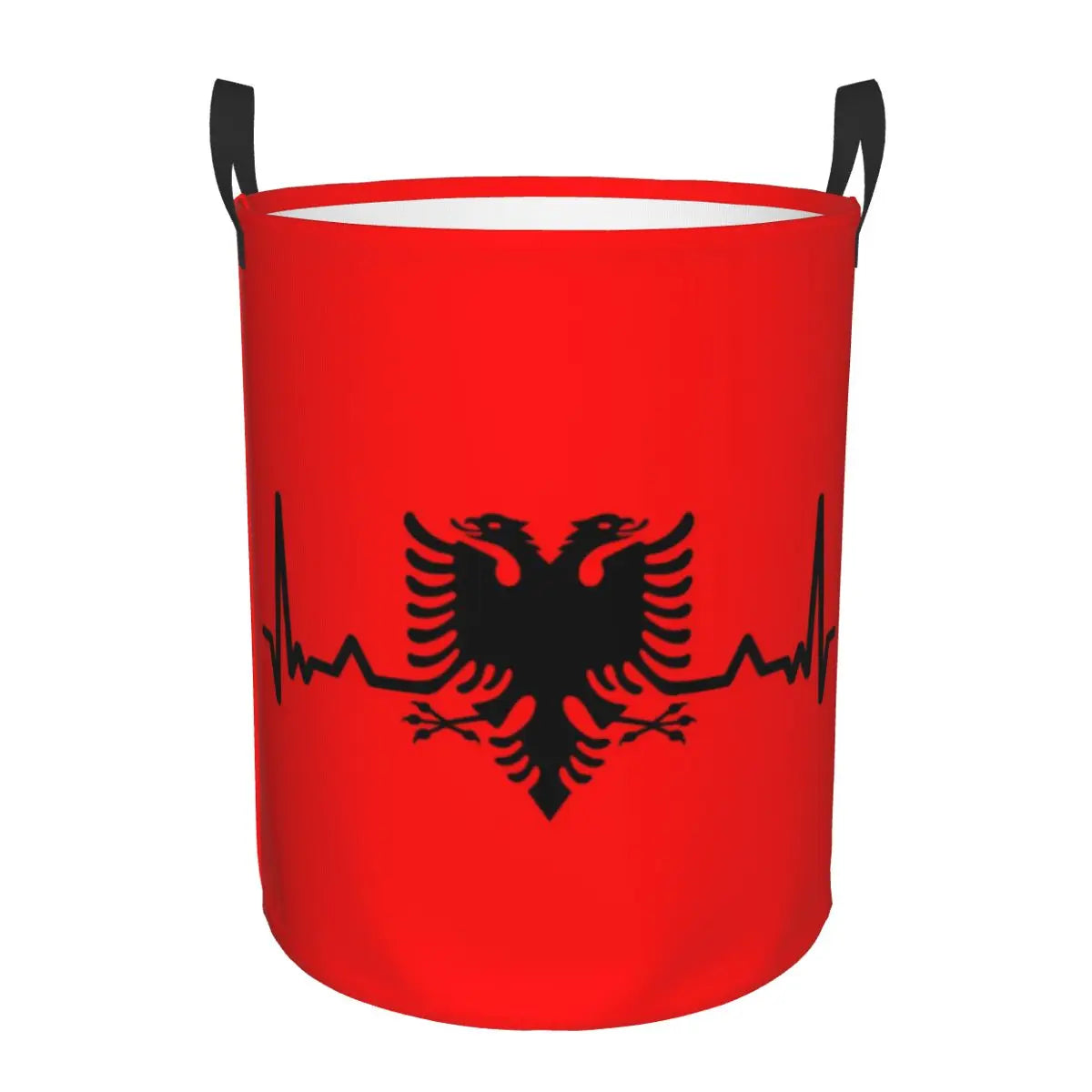 Albania Laundry Basket Foldable Albanian Pride Clothes Hamper for Baby Kids Toys Storage Bin