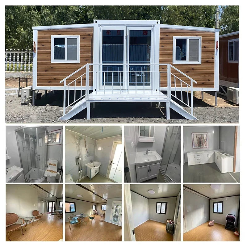 20Ft 40Ft Waterproof Luxury Prefab Villa Mobile Expandable Container House Soundproof Prefabricated Tiny Home 2 3 4 5 Bedroom