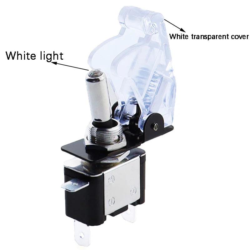 1set Auto Car Boat Truck ASW-07D Led Toggle Switch With Safety Aircraft Flip Up Cover Red Blue Green Yellow White 12V20A
