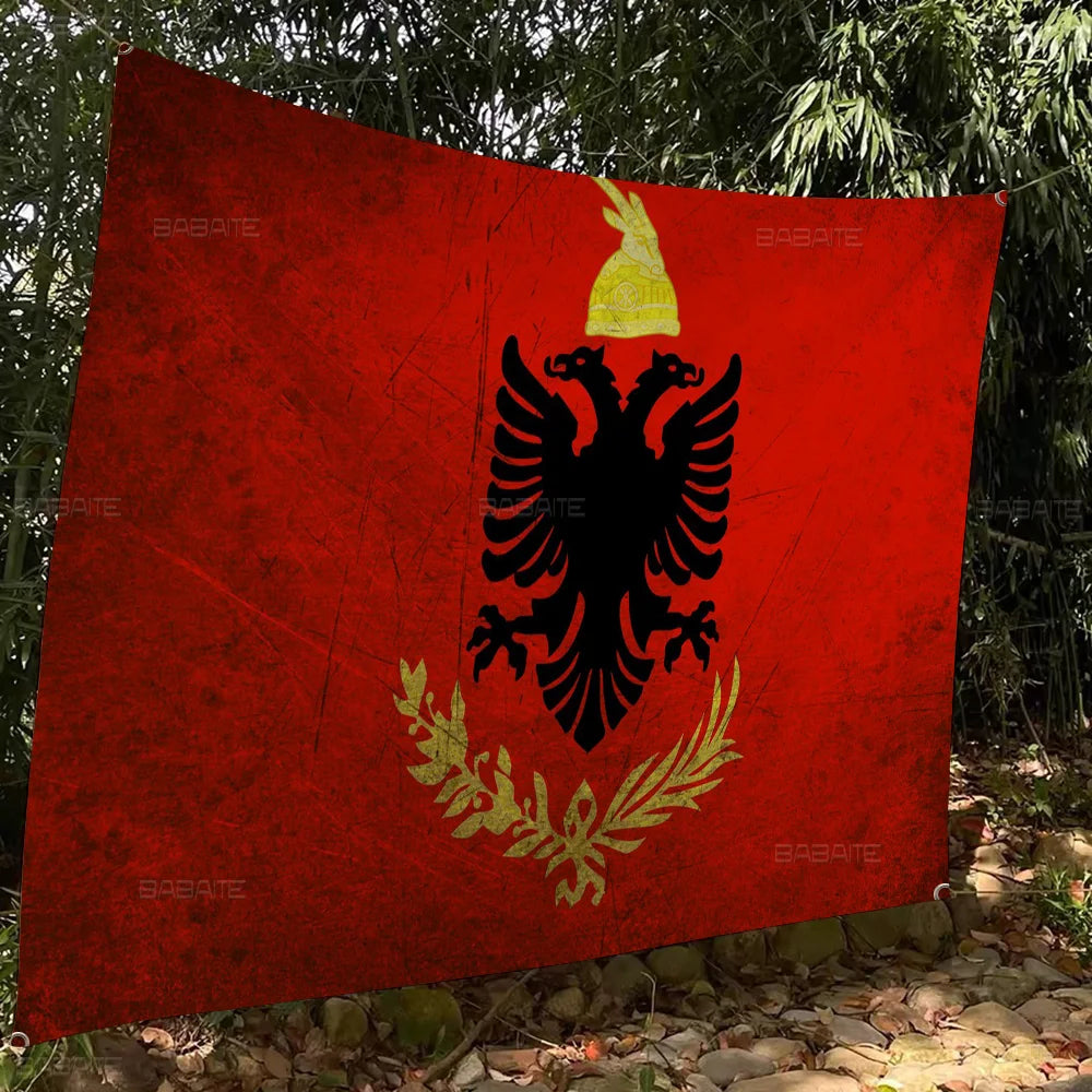 Albania Albanians National Flag Creative Pattern Hanging Flag Polyester Printed Banner Hand Pulled Flag