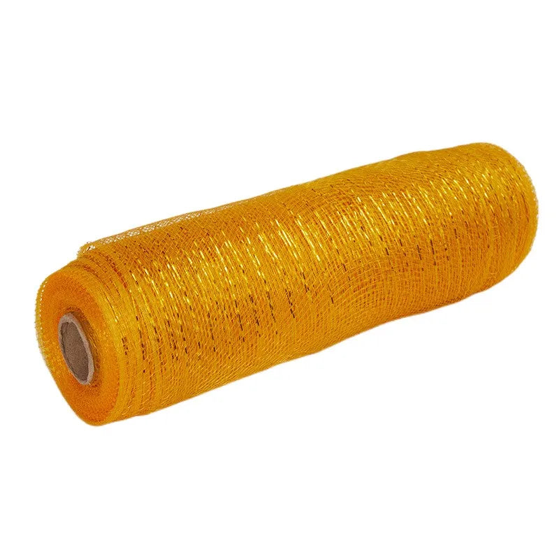 26cm 10yards Deco Poly Mesh Ribbon 10 Inch Wide Metallic Ribbon For Christmas Decoration Valentine's Day Diy Wrapping Ribbons