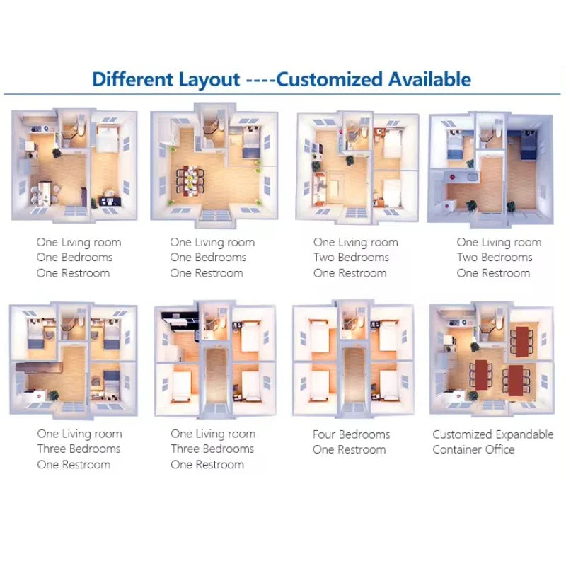 20Ft 40Ft Waterproof Luxury Prefab Villa Mobile Expandable Container House Soundproof Prefabricated Tiny Home 2 3 4 5 Bedroom