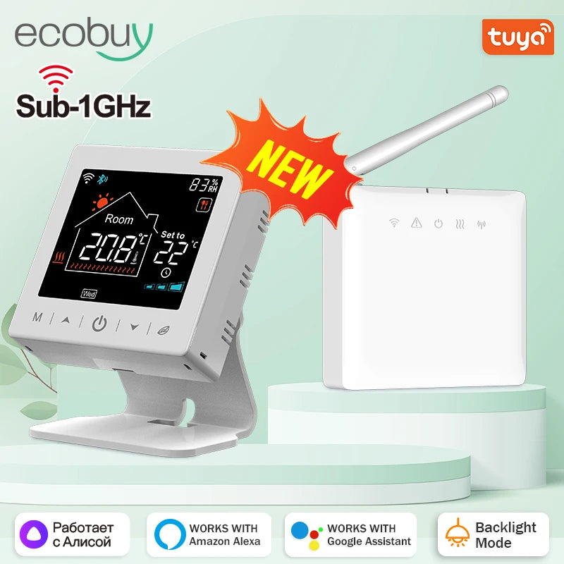 Tuya Smart Home Wifi Boiler Thermostat Wireless Battery Wifi Thermostat For Gas Boiler Warm Floor Electric Google Home Alexa
